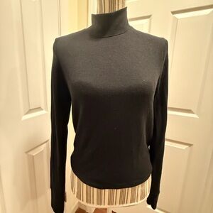 Black Turtleneck Sweater by American Eagle Waffle Knit Ribbed Black XL